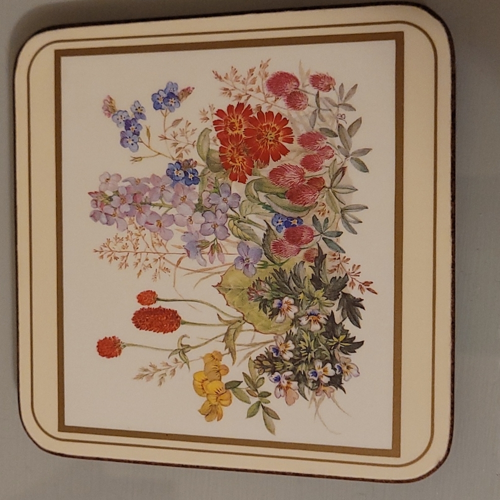 Vintage Set of 6 Pimpernel Flower Coasters - Picture 3 of 16